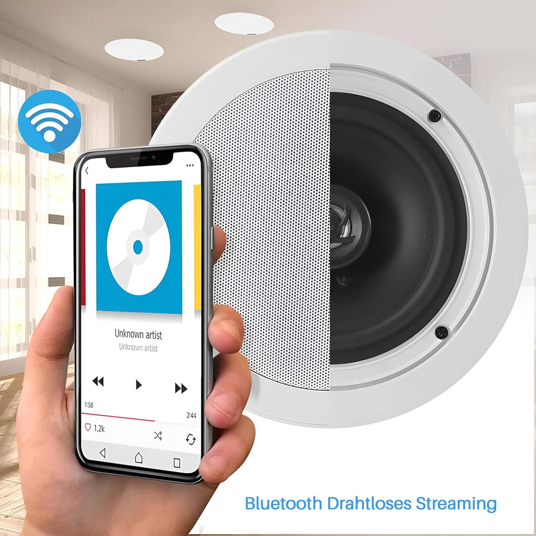 Pyle 13,3 cm Paar Bluetooth Flush Mount Unterputzkabel 2-Wege-Wandeinbaulautsprecher Schnelle Verbin