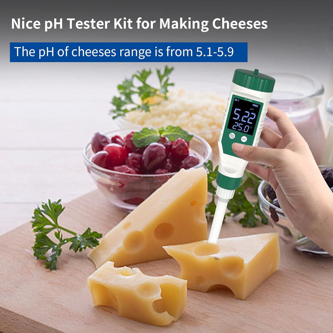 pH Messgerät mit Bluetooth, pH Wert Messgerät für Lebensmittel, Hochpräzises pH Meter mit 0,01 Auflö