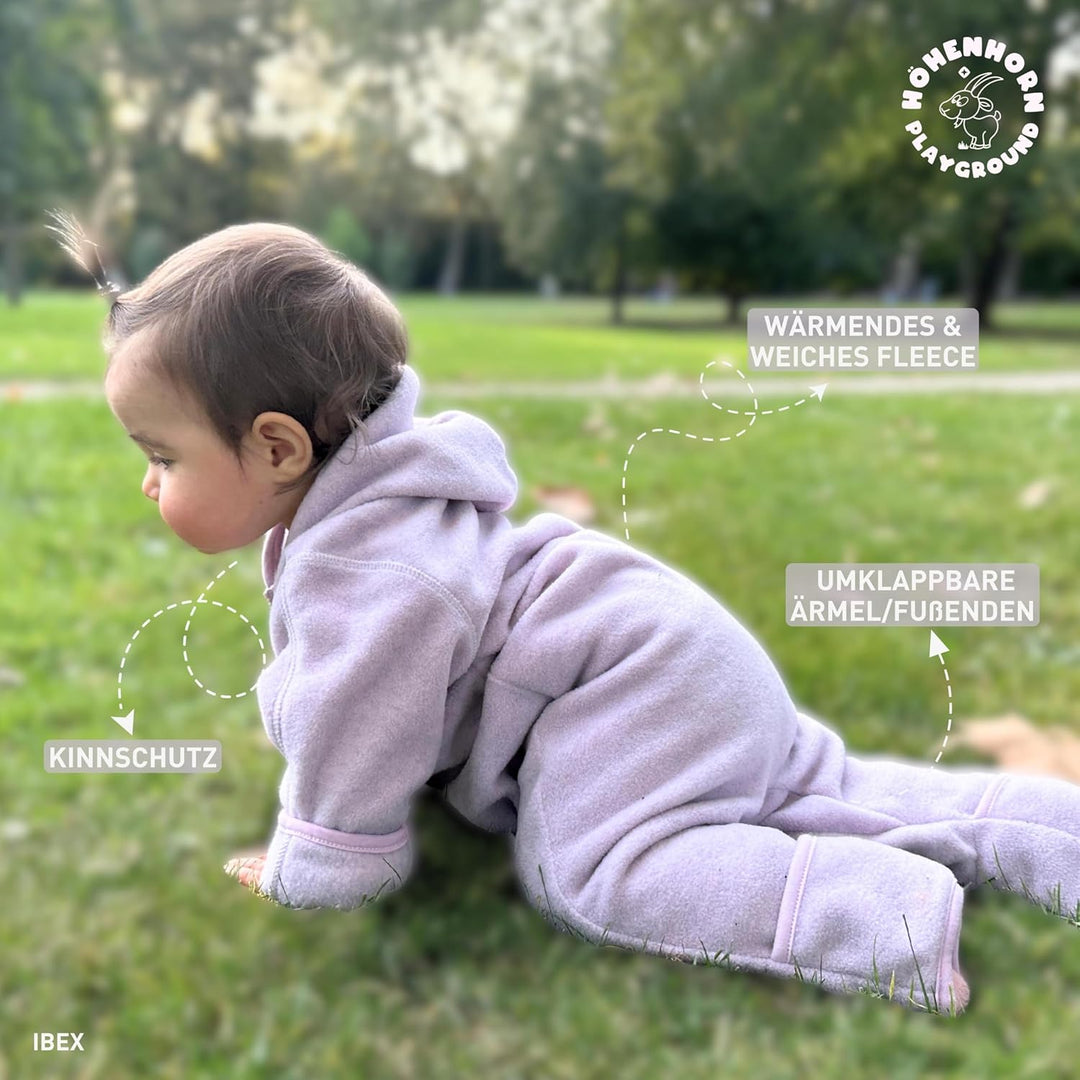 Höhenhorn Ibex Baby Fleece Overall Winter Herbst Strampler Kleinkind mit Kapuze 98 Rosa, 98 Rosa