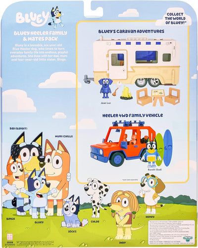 Bluey Blueys 8er-Figurenpack Familie und Freunde: 6,3–7,6 cm grosse Figuren mit beweglichen Gelenken