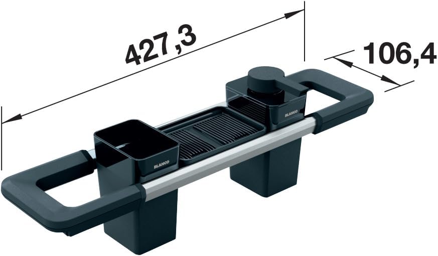 BLANCO Worktop Organizer Main Set | Ausziehbare Schiene 396-440mm für Spülen | Küchenutensilien perf