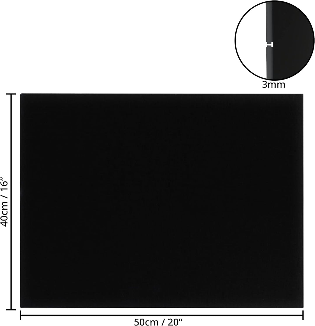 Belle Vous 4 Stk Leere Schwarze Leinwände zum Bemalen - 40 x 50 cm - Vorgespannte Grosse Leinwand -