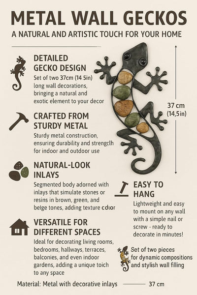 Wanddekoration, Eidechse, Salamander, Kunst-Ornament, zum Aufhängen für Garten, Veranda, Terrasse, R