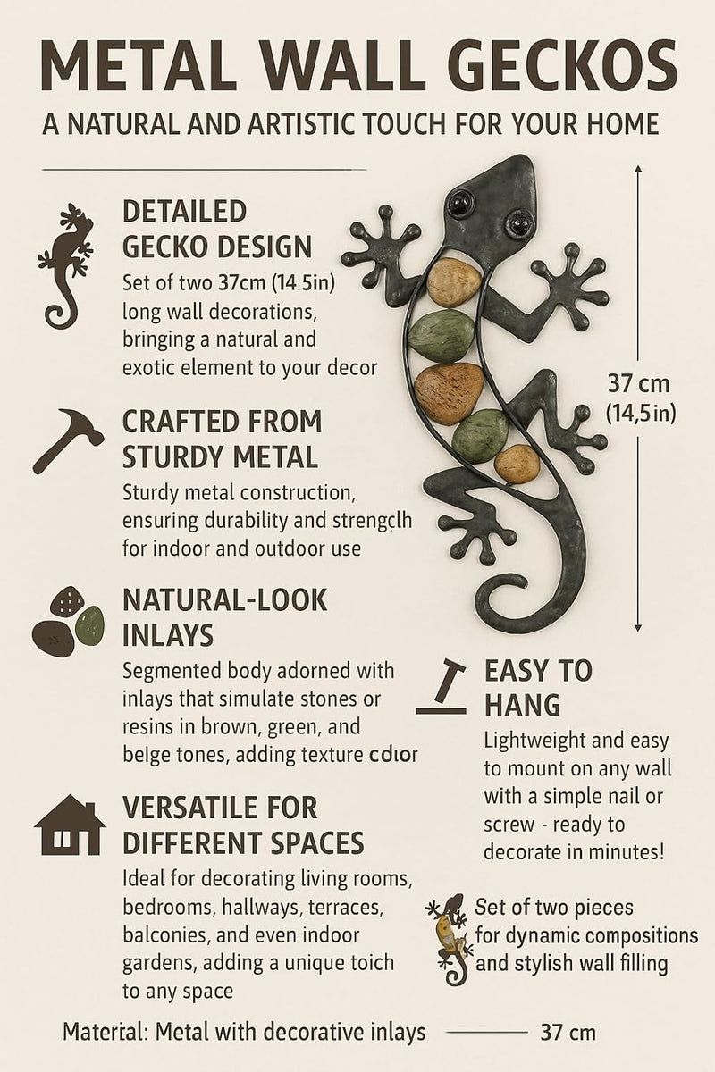 Wanddekoration, Eidechse, Salamander, Kunst-Ornament, zum Aufhängen für Garten, Veranda, Terrasse, R