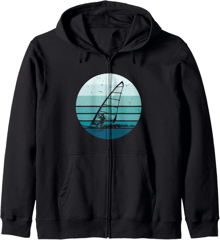 Windsurf, Windsurfer, Windsurfer, Silhouette, Blau Kapuzenjacke