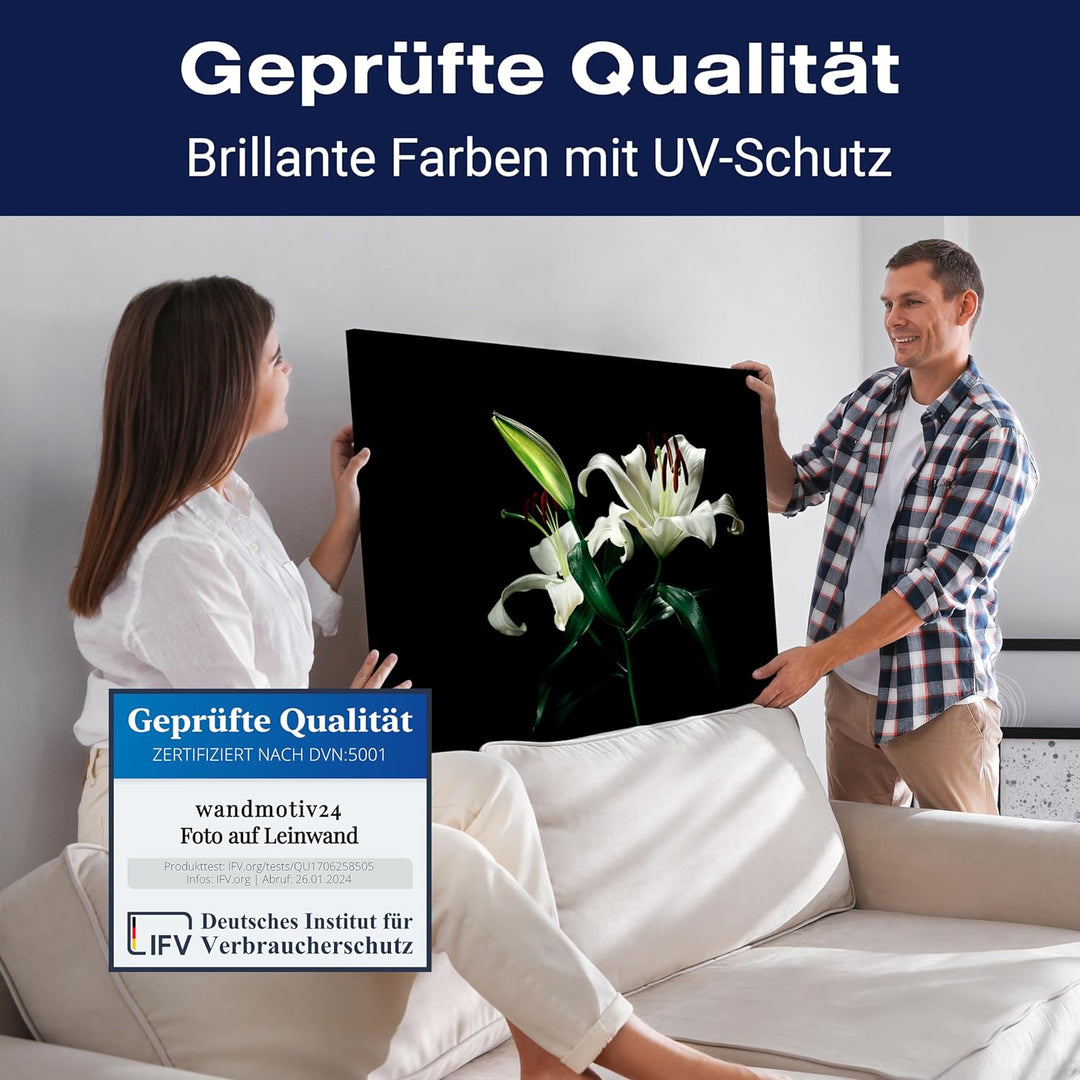 wandmotiv24 Leinwandbild Natur, 80x60cm, Querformat, Blumen, Deko, Bilder auf Leinwand, Wanddeko, XX