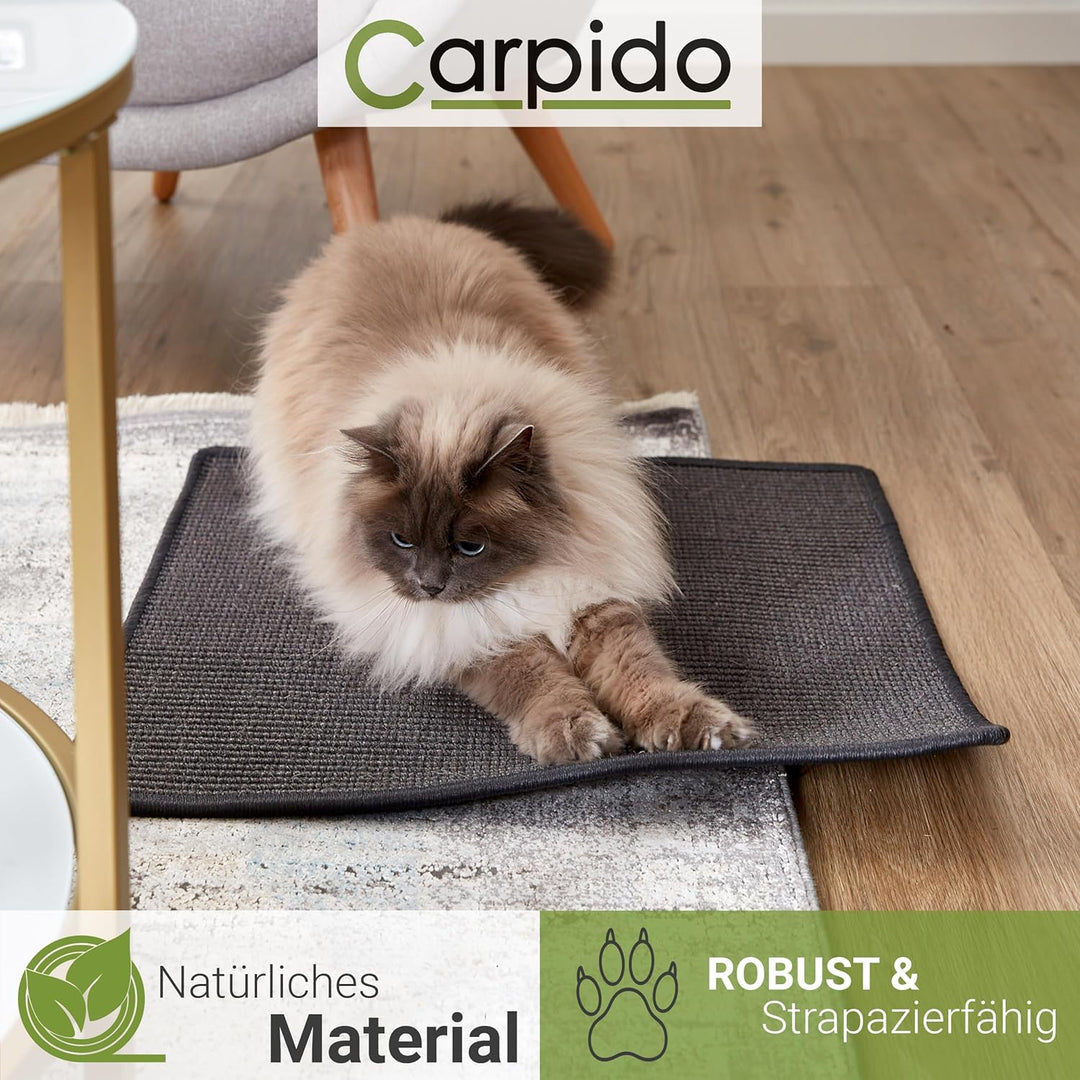 Kratzmatte für Katzen - Fussmatte Sisal Kratzteppich - natürliche Sisalmatte robust - Vorleger aus 1