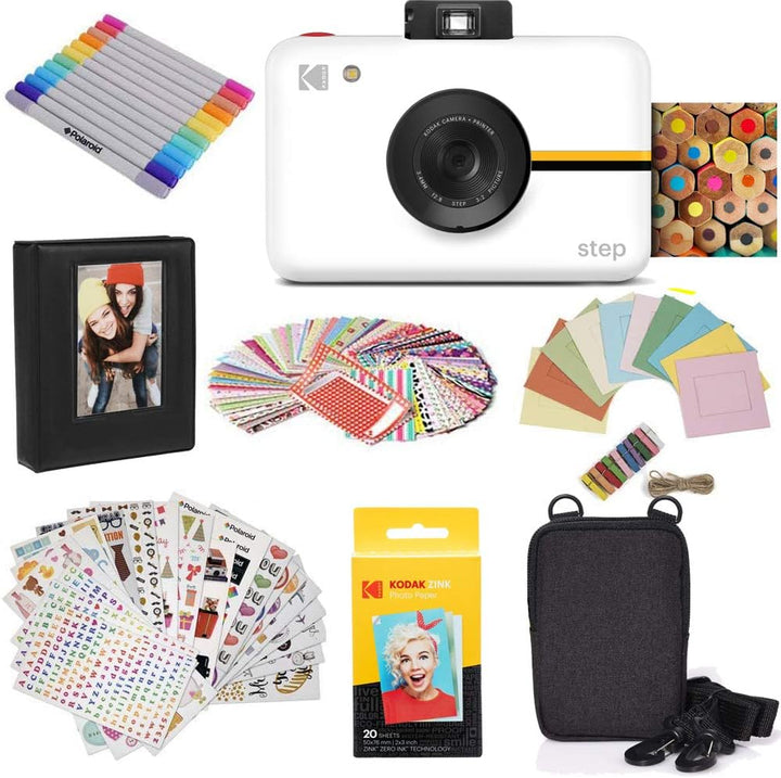 KODAK Step Kamera Digitale Sofortbildkamera mit 10MP Bildsensor, Zink-Technik (Weiss) Geschenkpaket