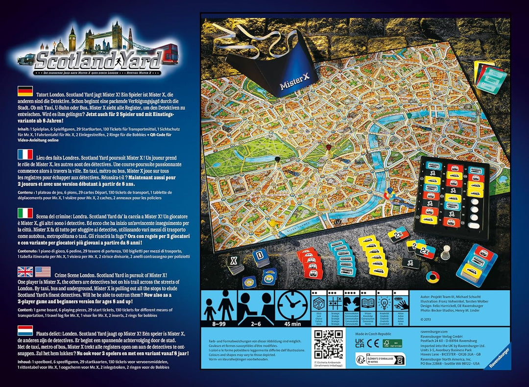 Ravensburger Gesellschaftsspiel 26601 - Scotland Yard - Familienspiel, Brettspiel für Kinder und Erw