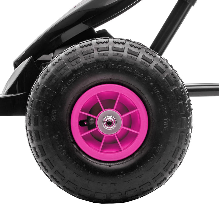 HOMCOM Gokart für Kinder, Kinderfahrzeug mit 3-stufig Verstellbarem Sitz, Tretfahrzeug mit Gummireif