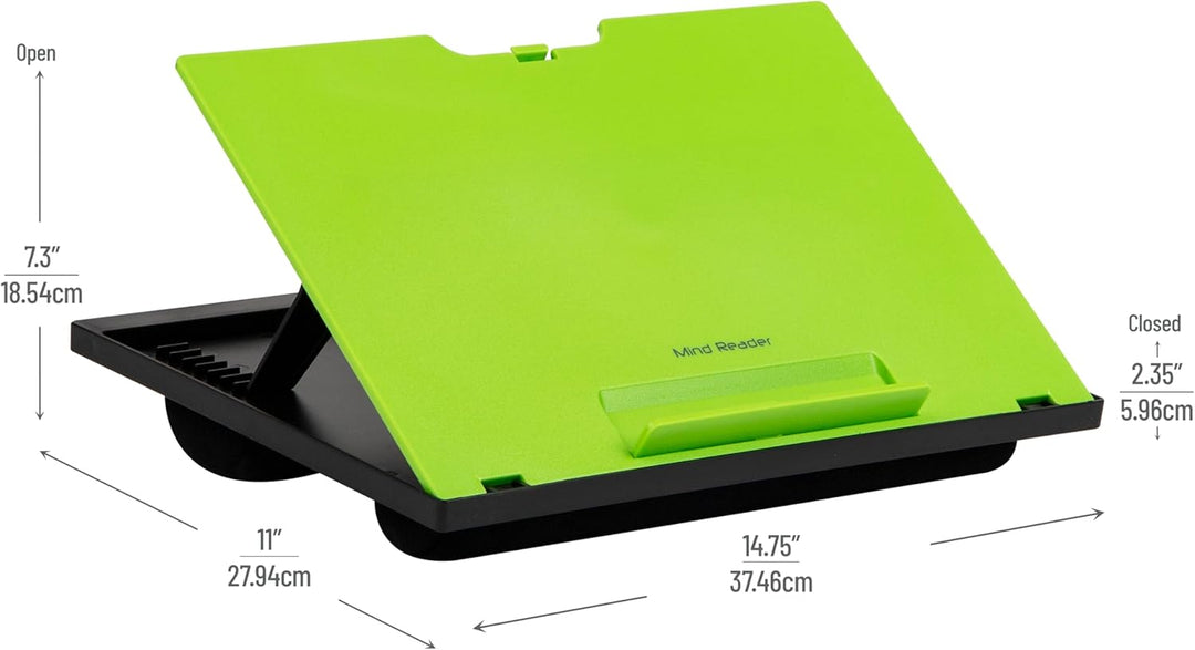 Mind Reader Laptop-Ständer, Betttablett, zusammenklappbar, Kissen, tragbar, Wohnheim, Kunststoff, 37
