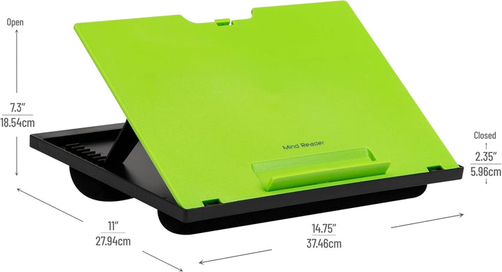Mind Reader Laptop-Ständer, Betttablett, zusammenklappbar, Kissen, tragbar, Wohnheim, Kunststoff, 37