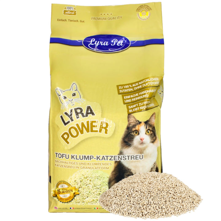 Lyra Pet® | 7,5 kg Tofu Katzenstreu | Parfümfreie Klumpstreu | 300% Saugkraft | Umweltfreundliches N