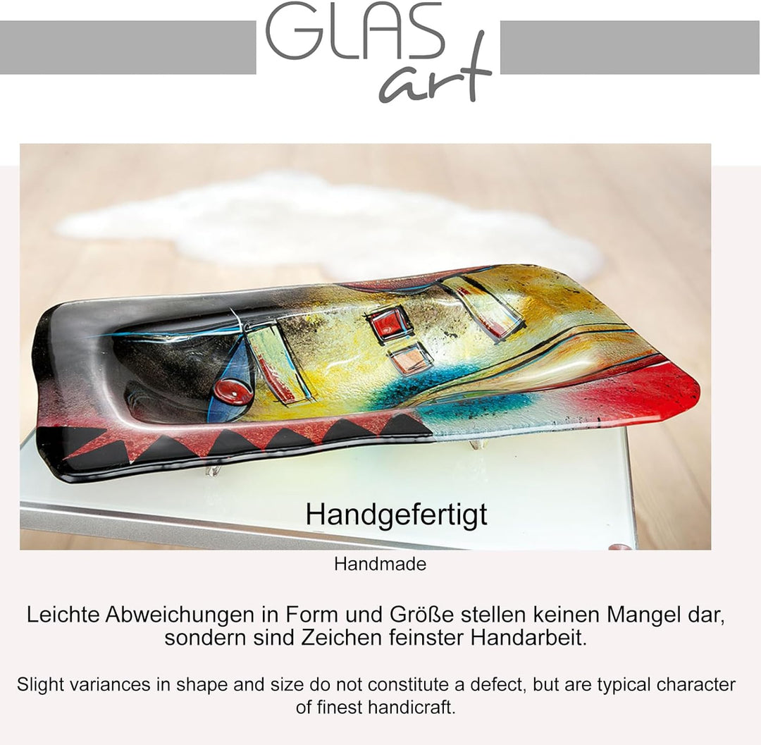 GILDE GLAS art Schale - Geschenke für Frauen - Deko Wohnzimmer 50 x 32 cm