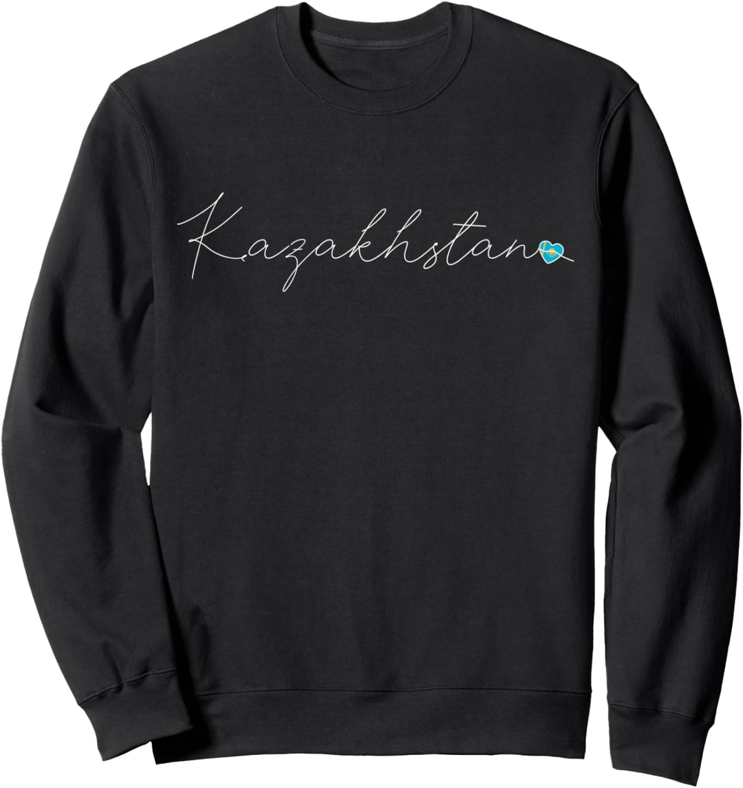 Qazaqstan Liebe Kasachstanische Flagge und Herz Kasachstan Sweatshirt