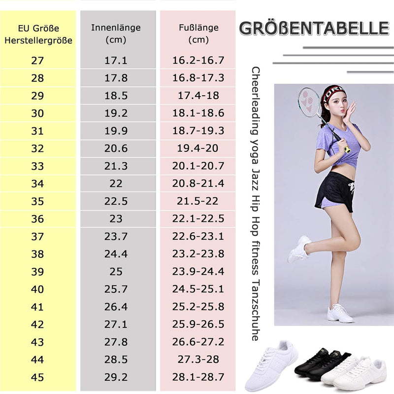 DADAWEN Damen Cheer Schuhe Mädchen Sneaker Outdoor Fitness Gymnastik Training Jazz Yoga Tanzschuhe 2