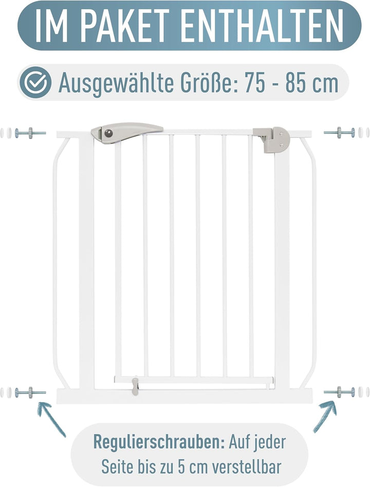 ib style® Berrin ! PREISSIEGER ! Treppengitter 58 -175cm | Türschutzgitter | Ohne Bohren | 90° Stop
