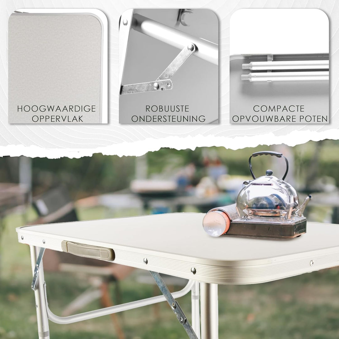 Gartentisch klappbar | Wetterfester Aluminium und Kunststoff | Camping Klapptisch für 1-2 Personen |