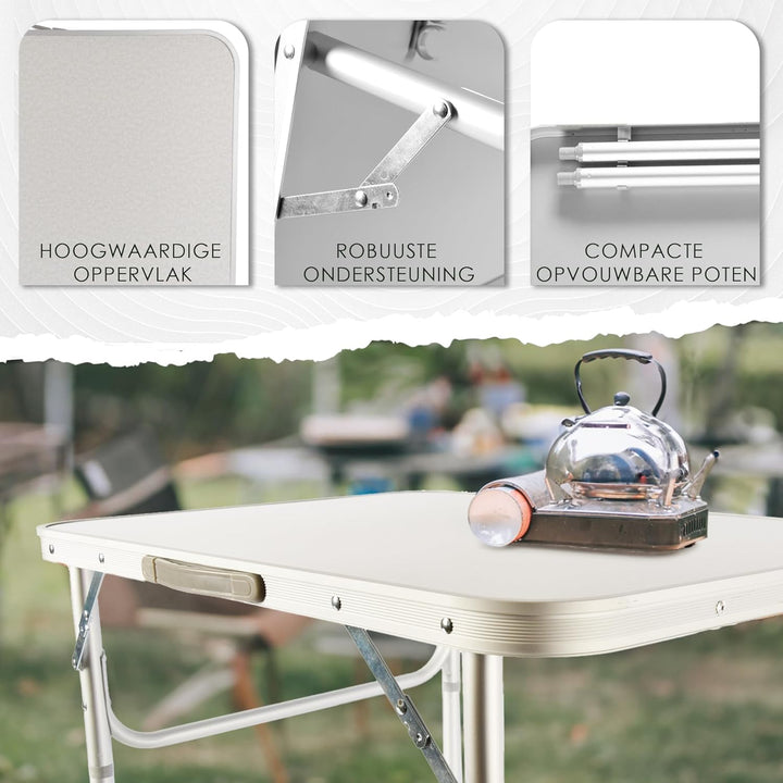 Gartentisch klappbar | Wetterfester Aluminium und Kunststoff | Camping Klapptisch für 1-2 Personen |