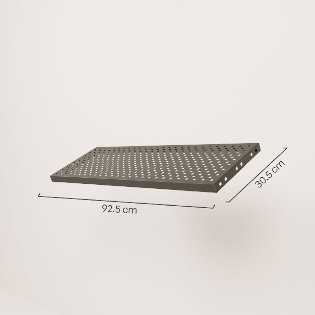pamo Regalboden Metall schwarz inkl. Montagezubehör 92,5 x 30,5 cm I 5er Set I höhenverstellbar stos