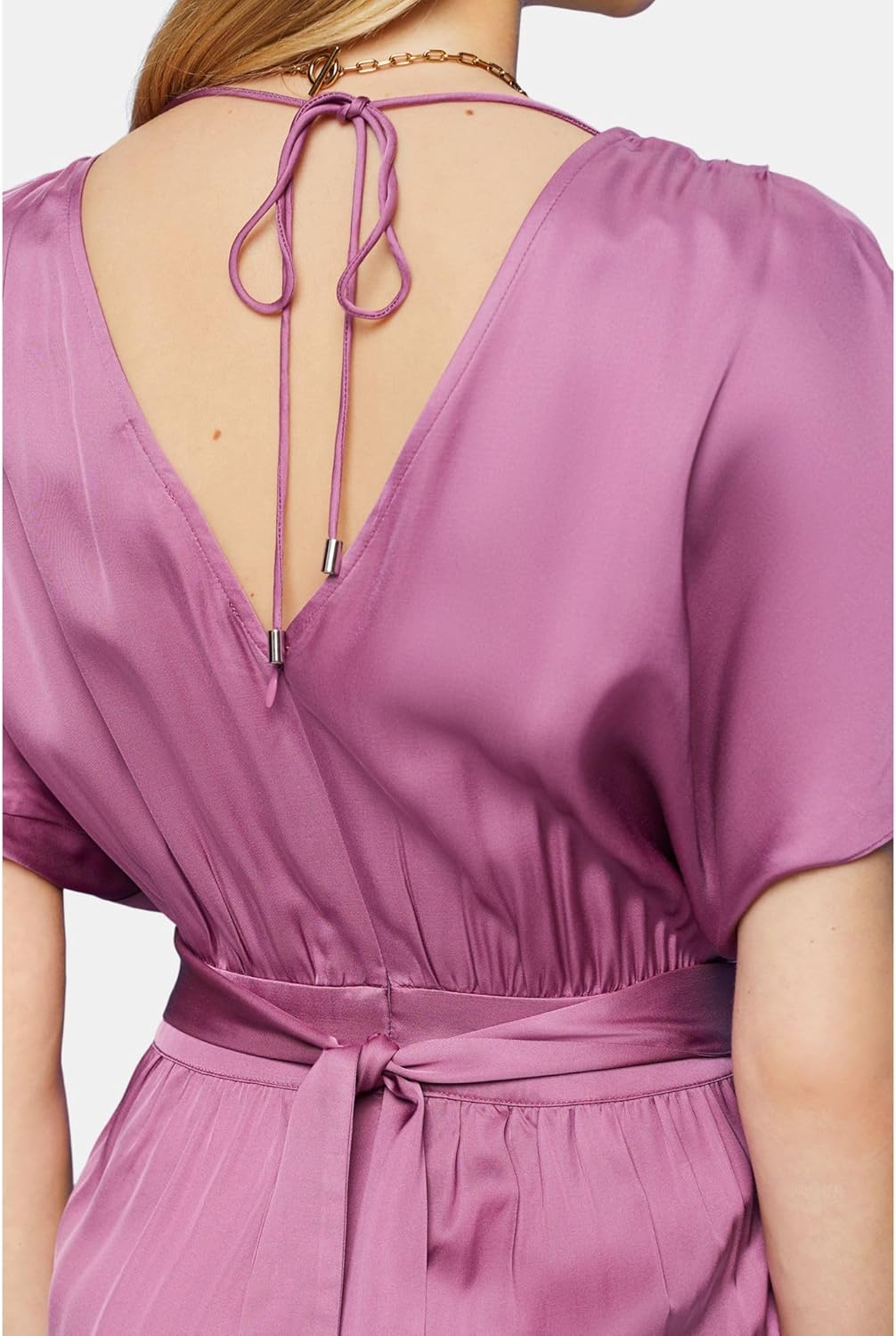 Esprit Collection Einteiler aus Satin mit Bindegürtel, LENZING™ ECOVERO™ 36 506/Violet 2, 36 506/Vio