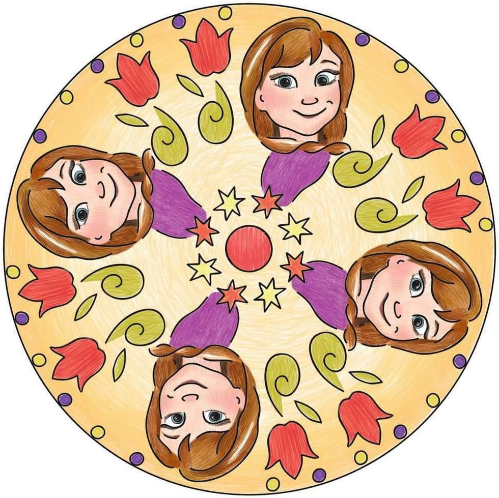 Ravensburger Mandala Designer Frozen 29841, Zeichnen Lernen mit Anna, ELSA und ihren Freunden für Ki