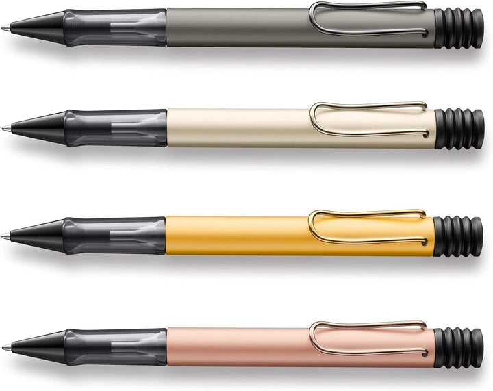 LAMY Lx Kugelschreiber 275 – Kuli aus Aluminium in der Farbe Gold mit transparentem Griffstück und v