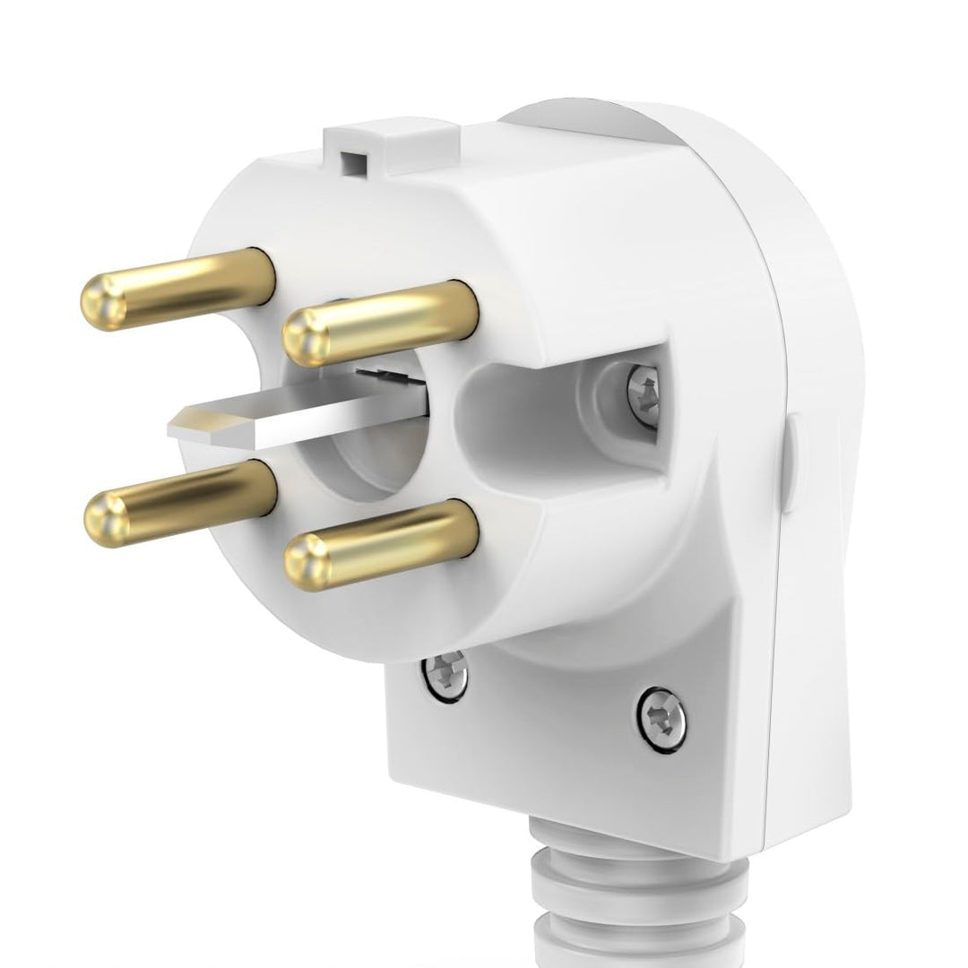 Xavax Schutzkontaktstecker 5-polig (Herdanschluss mit gewinkeltem Stecker, Stecker Herdanschlussdose