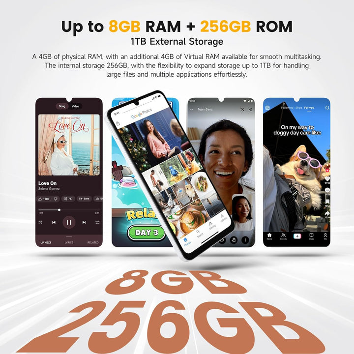 Ulefone Note 20 Pro Handy Android 14 256GB+8GB/1TB SD 50MP+8MP Kamera Octa Core 6000mAh 18W 6,75" HD