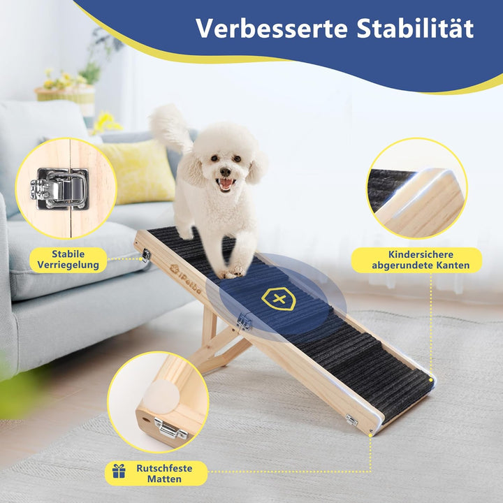 iPetba Hunderampe Sofa Bett für Kleine Hunde Klappbar Rampe Hund Katzen Einstellbar H24-47cm (bis zu