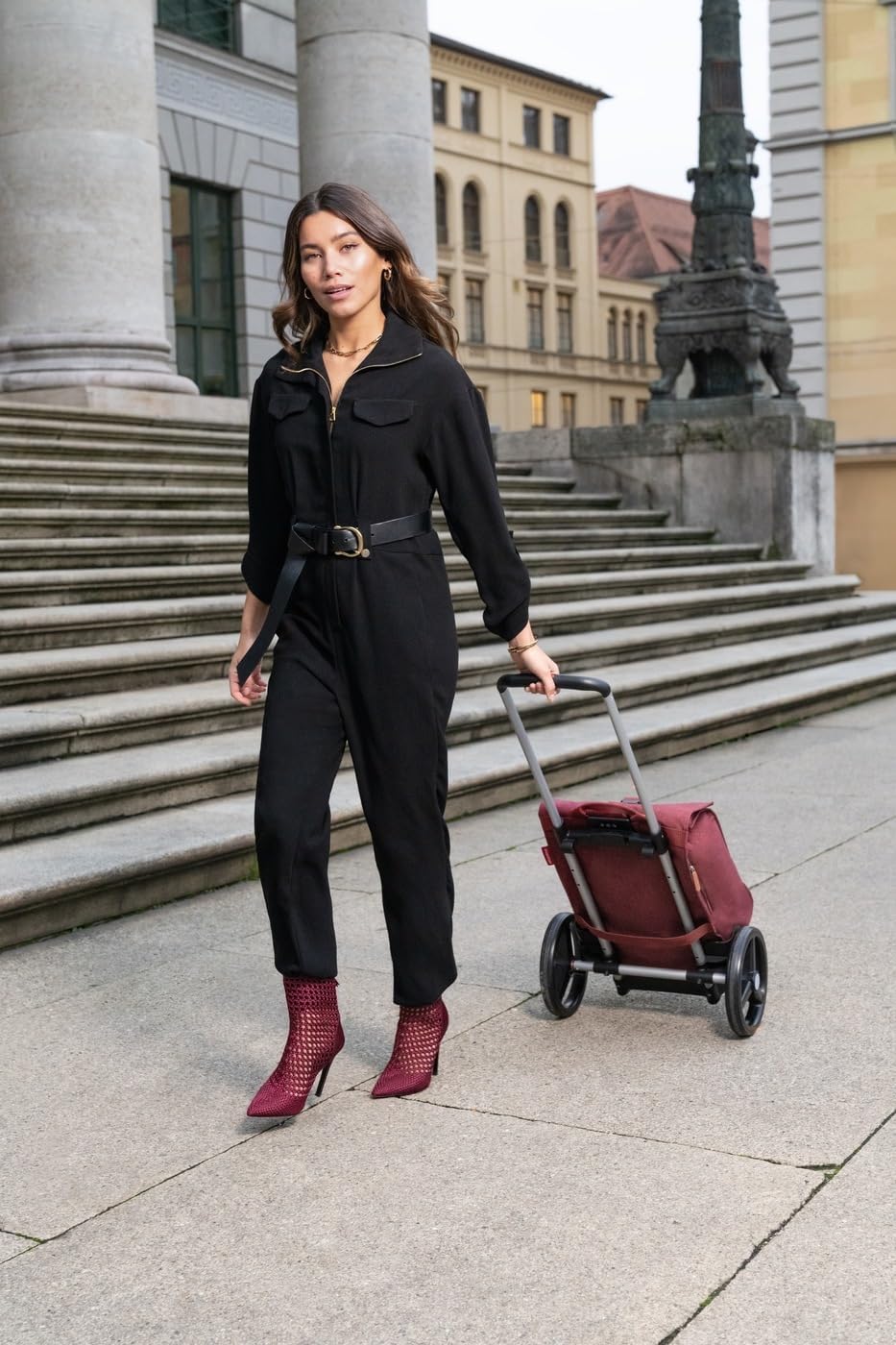 reisenthel Citycruiser Twist Maroon – Praktische Einkaufstasche mit Mehreren grossen Fächern als Tro