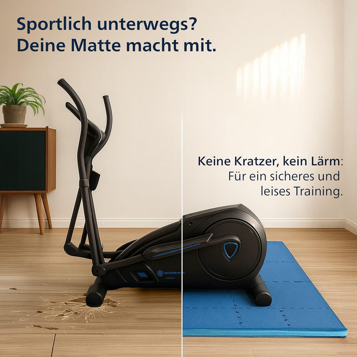 CLP Bodenschutzmatte Fitness 60x60 cm gross extra dick 6er Set Puzzlematte, rutschfeste Schutzmatten