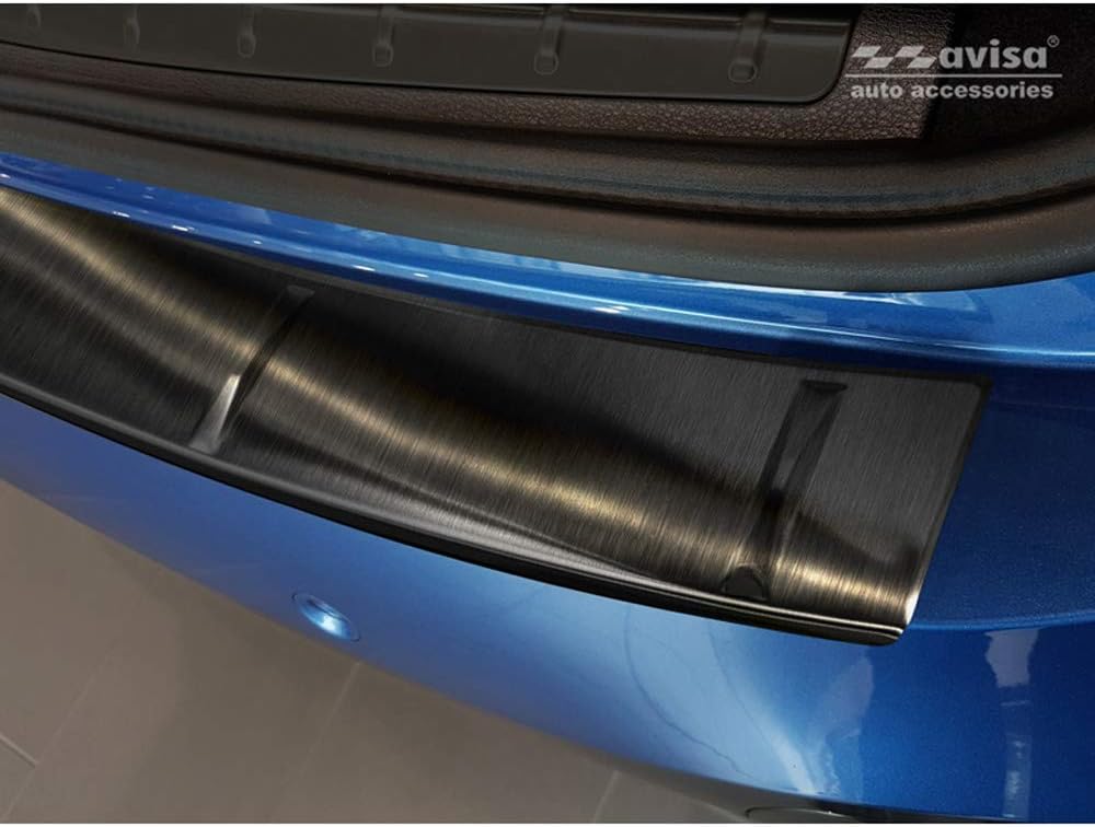 Avisa Schwarz Edelstahl Heckstossstangenschutz kompatibel mit BMW X1 II F48 M-Paket 2015-2022 'Ribs'