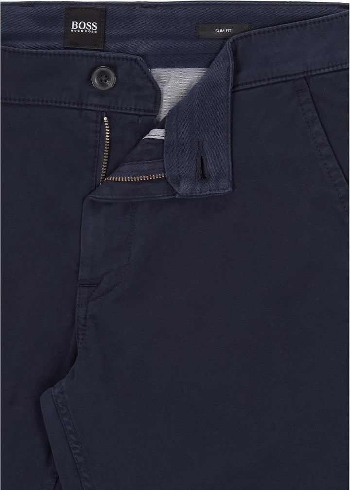 BOSS Herren Schino-Slim D Slim-Fit Hose aus elastischem Baumwoll-Satin 33 Dark Blue404, 33 Dark Blue