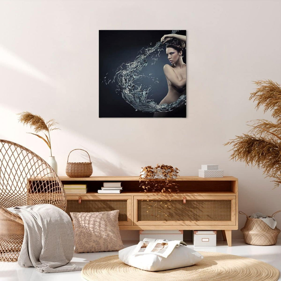 Bilder auf Leinwand Weiblich modell posieren schön Leinwandbild 60x60cm Wandbilder Dekoration Wohnzi