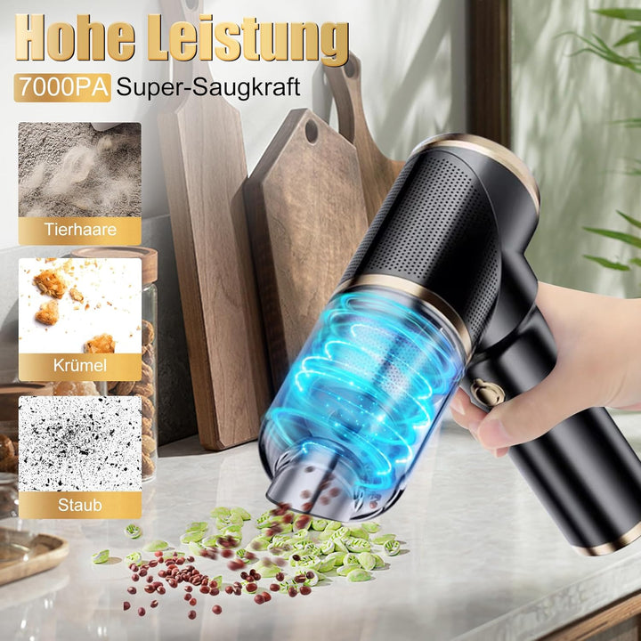 Akku Staubsauger, Handstaubsauger mini Staubsauger kabelloser, Auto-multifunktionaler mit Bürste, Fl