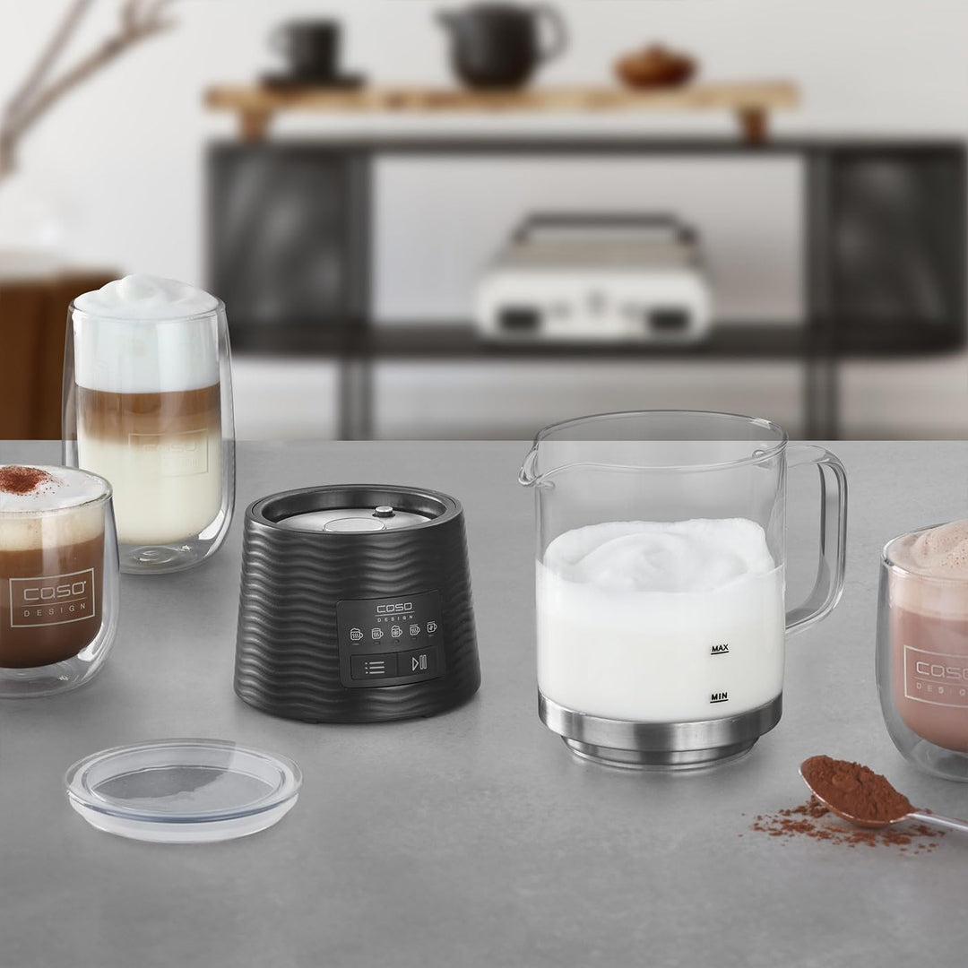 CASO CappuLatte - elektrischer Milchaufschäumer, cremiger Milchschaum, Milchschäumer heiss & kalt, K