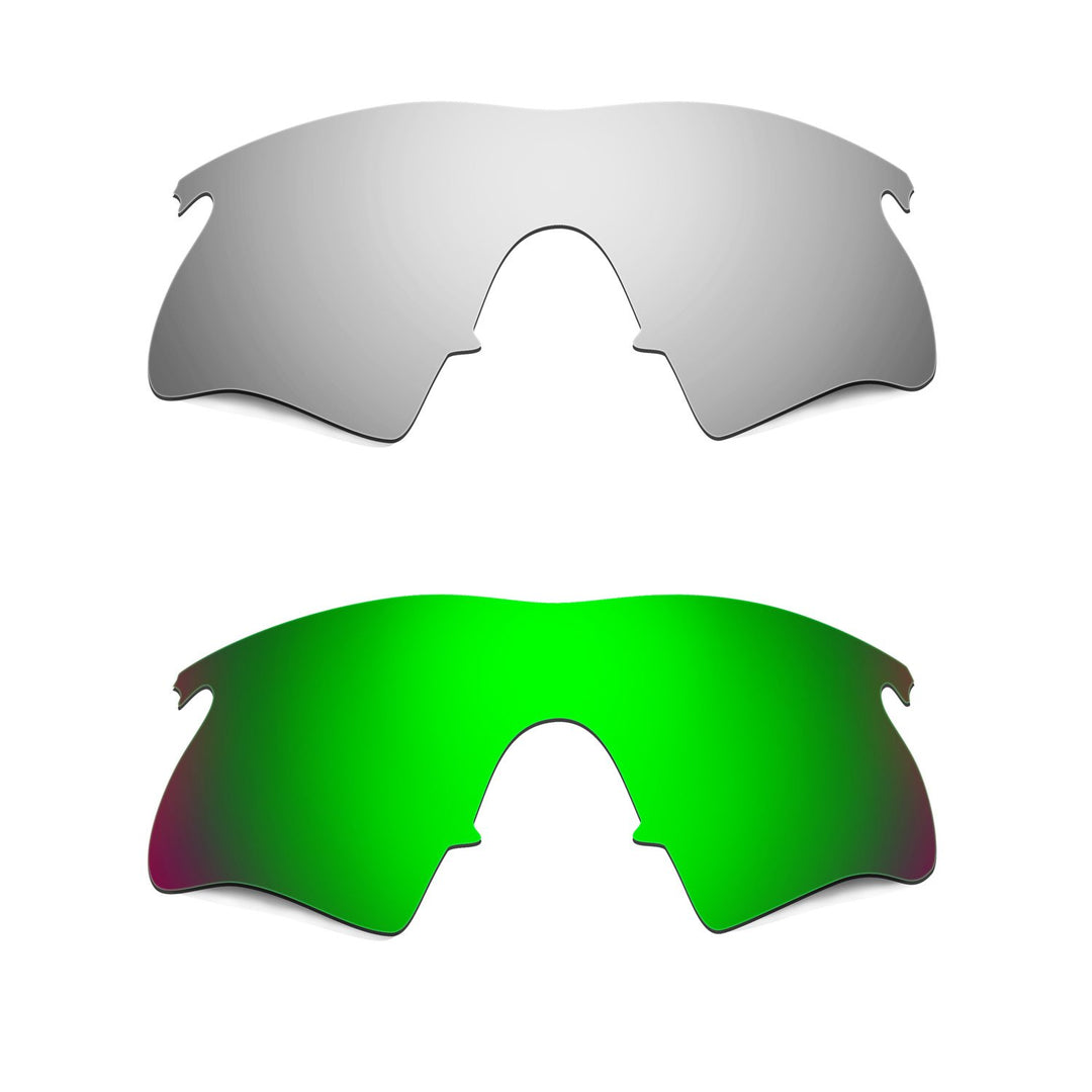 HKUCO Plus Mens Replacement Lenses For Oakley M Frame Heater Titanium/Emerald Green Sunglasses