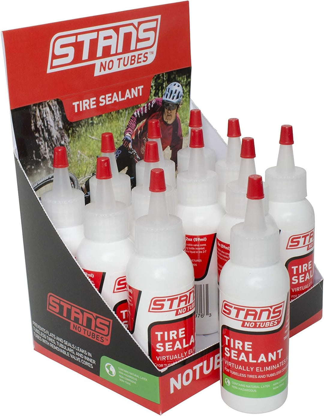 NOTUBES Reifendichtmittel Display Box bleibt 2-7 Monate im MTB Reifen 2 oz Schwarz, Schwarz