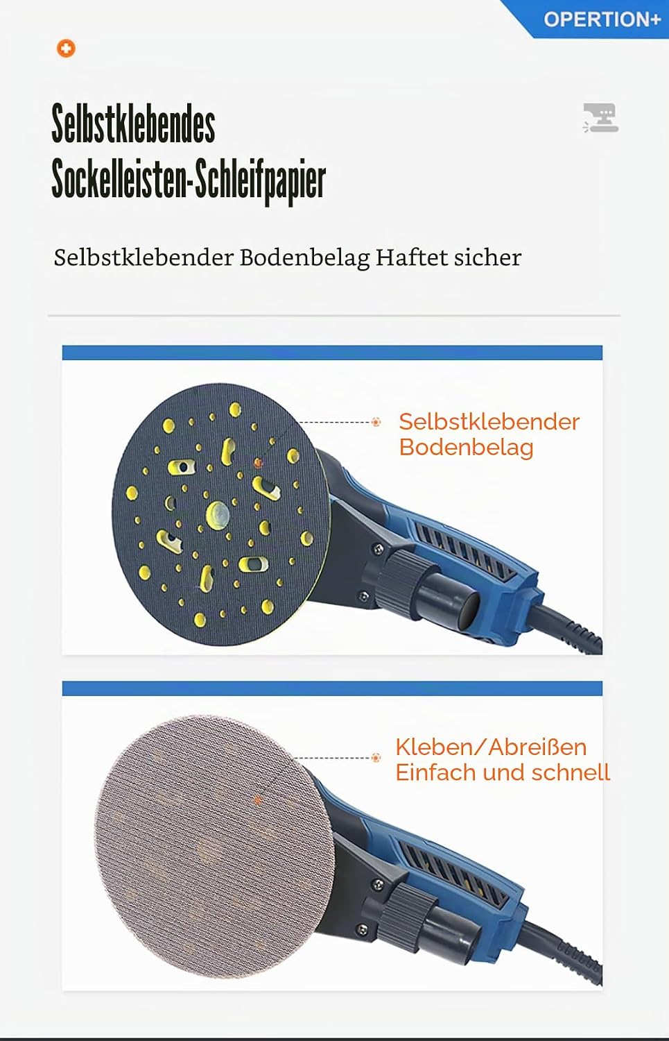 Exzenterschleifer, elektrisch, 150 mm (360 W, Orbitaldurchmesser 5,0 mm, 4000 – 10.000 U/min, 7 Gesc