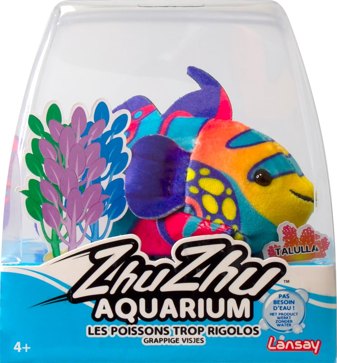 ZHU ZHU Aqua – Sebastian der Mandarinenfisch – Mehrfarbig – Weiches & interaktives Plüschtier für Ki