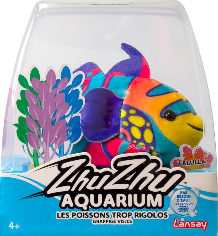 ZHU ZHU Aqua – Sebastian der Mandarinenfisch – Mehrfarbig – Weiches & interaktives Plüschtier für Ki