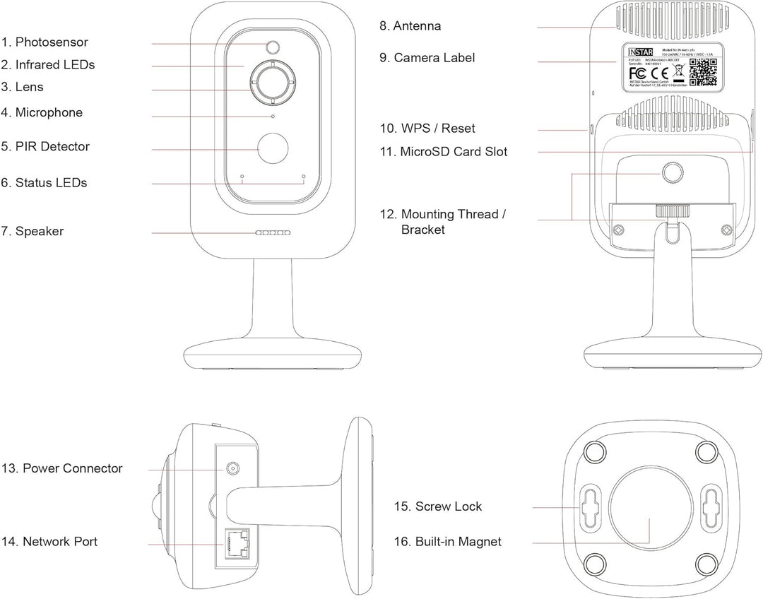 INSTAR IN-8401 2K+ schwarz - LAN/WLAN Überwachungskamera mit KI (AI) - IP Kamera - WPA3-2,4 und 5Ghz