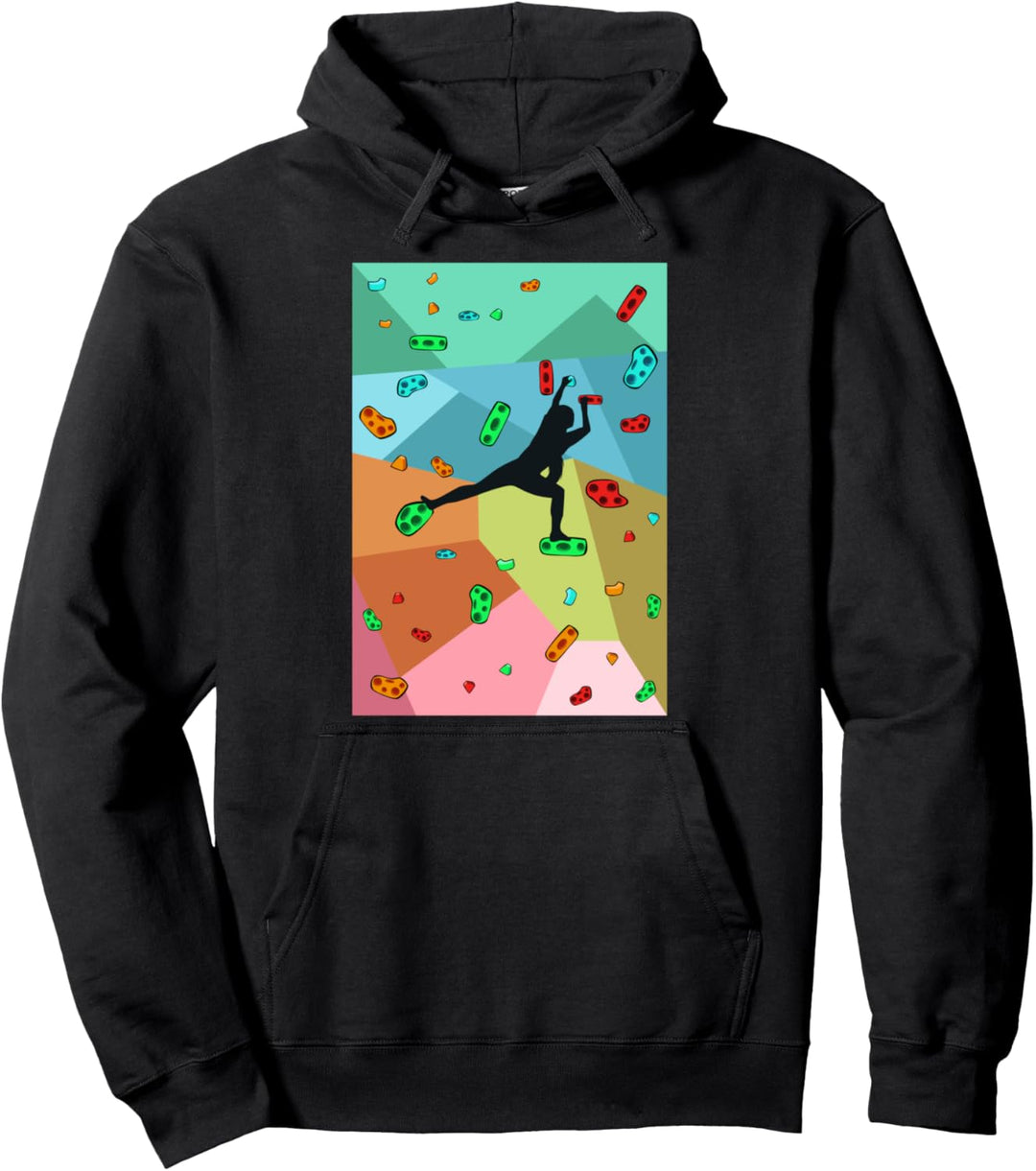 Buntes Klettern Bouldern Wandklettern Kletterhalle Kletterin Pullover Hoodie
