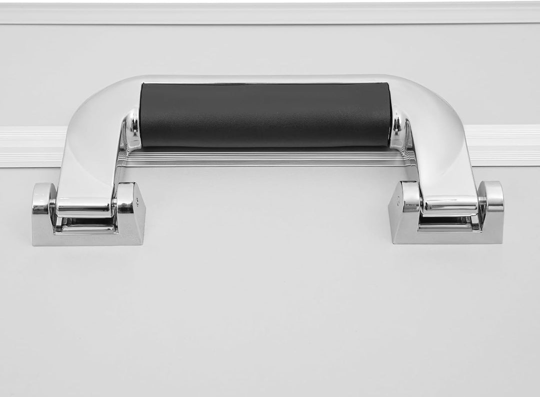 Pilotenkoffer mit abschliessbarer und Rollen, Trolley Aluminium Alukoffer mit Teleskopstange, Aktenk