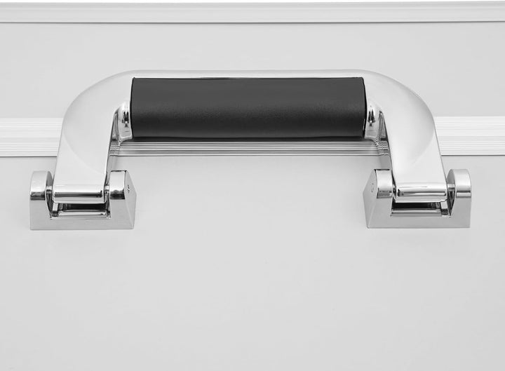 Pilotenkoffer mit abschliessbarer und Rollen, Trolley Aluminium Alukoffer mit Teleskopstange, Aktenk