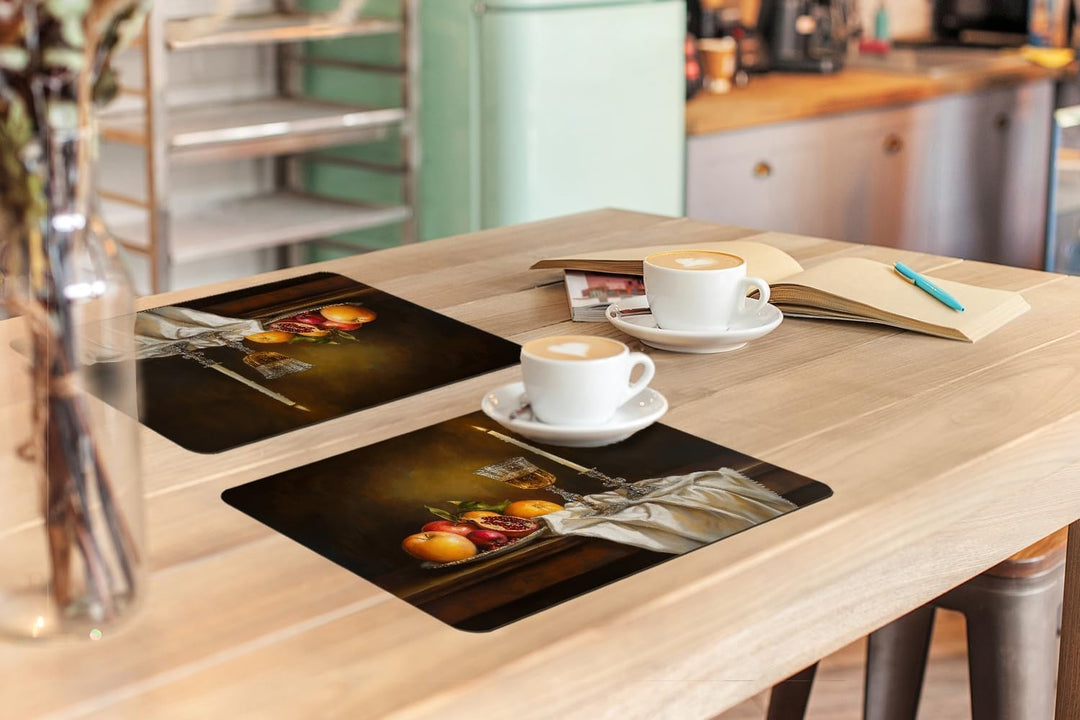 KitchenYeah© Platzsets Abwaschbar 6-Teilig 45x30 cm Tischsets Platzdeckchen Platzset Unterlage Tisch