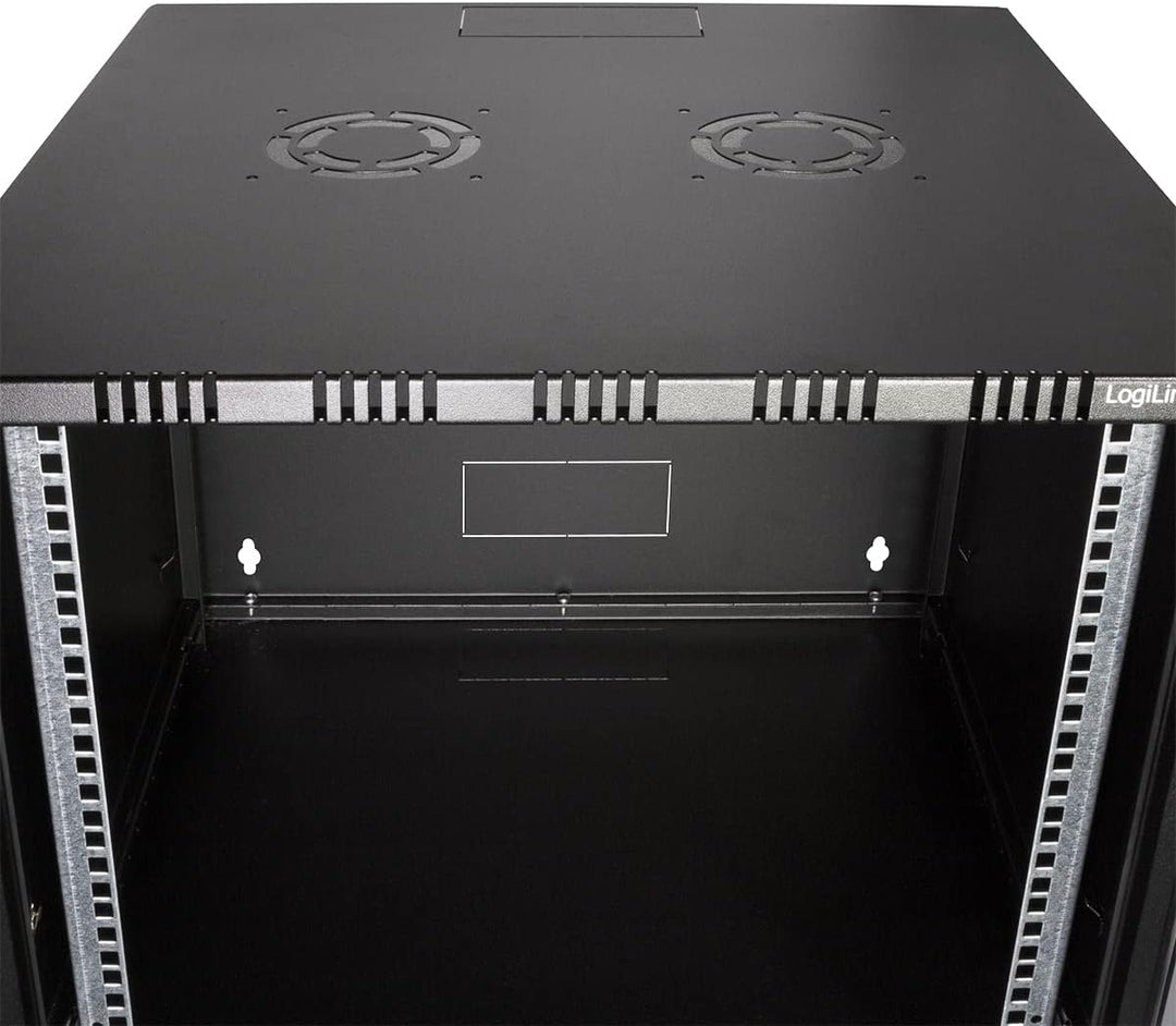 LogiLink W06A40B ECO Wandschrank 6HE (400mm Tiefe), Flat Pack (unmontiert), 48,26 cm (19 Zoll) schwa