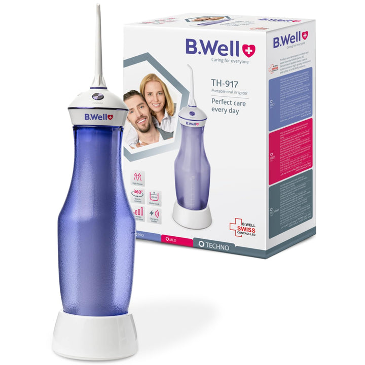 B.Well Swiss tragbare und kabellose Munddusche TH-917, 4 Betriebsmodi inkl. individuellem Modus, 280