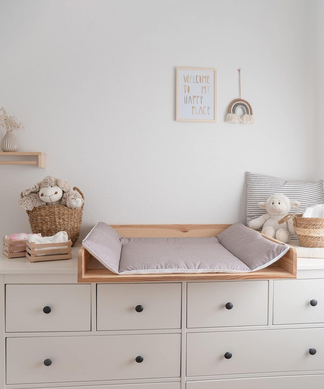 Ehrenkind® Wickelauflage 70x50 cm | Waschbar + 100% Bio-Baumwolle Bezug | Wickelunterlage | Wickelti